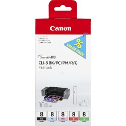 Canon - Canon CLI-8BK/CLI-8PC/CLI-8PM/CLI-8R/CLI-8G Kartuş Avantaj Paketi - Orijinal