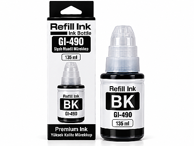 Canon GI-490 / GI-590 Siyah Muadil Mürekkep 135 ml - 1