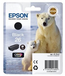 Epson 26-T2601-C13T26014020 Siyah Kartuş - Orijinal - Thumbnail