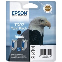 Epson T007-C13T00740220 Siyah Kartuş 2'li Paket - Orijinal - Thumbnail