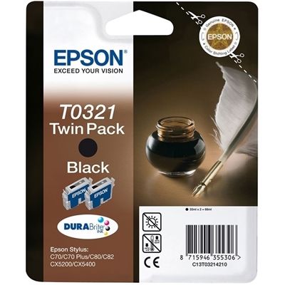 Epson T0321-C13T03214220 Siyah Kartuş 2'li Paket - Orijinal