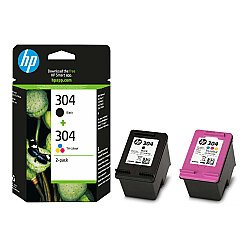 HP 3JB05AE (304) Siyah+Renkli İkili Paket Orijinal Kartuş - DeskJet 2620 / 2621 - 2