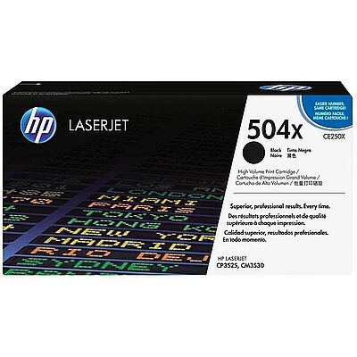 HP CE250X (504X) Siyah Orijinal Toner Yüksek Kapasite - CP3525 / CM3530 - 1