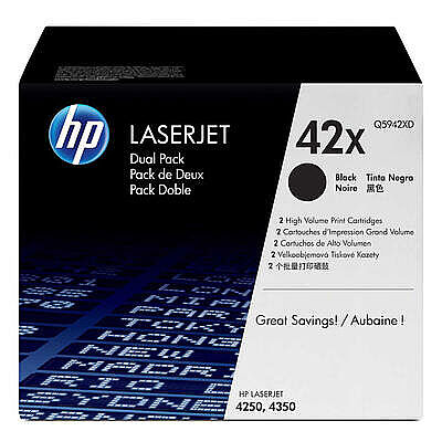 HP Q5942XD (42X) İkili Paket Orijinal Toner Yüksek Kapasite - Laserjet 4250 - 1