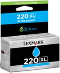 Lexmark 220XL-14L0175A Yüksek Kapasiteli Mavi Kartuş - Orijinal - Thumbnail