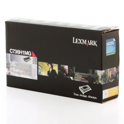 Lexmark C736-C736H1MG Yüksek Kapasiteli Kırmızı Toner - Orijinal - Thumbnail