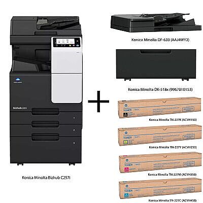 (SET) Konica Minolta Bizhub C257i Çok Fonksiyonlu Renkli Lazer Yazıcı - 1